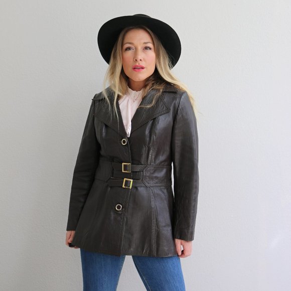 1970's Richard of Mayfair Leather Jacket // Women's Size Extra Small to Small - Picture 2 of 7